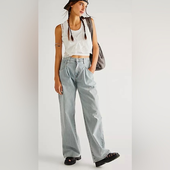 Free People Denim - FREE PEOPLE We The Free Luca Super Slouch Trouser Jean size 26 Womens